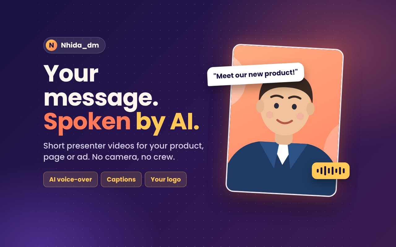 Cover image for I will make an AI presenter video that speaks your message clearly